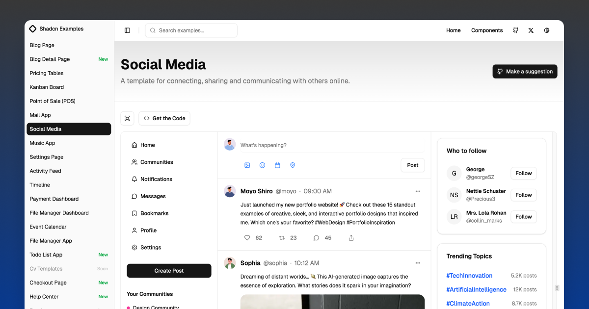 Shadcn UI Examples thumbnail 2
