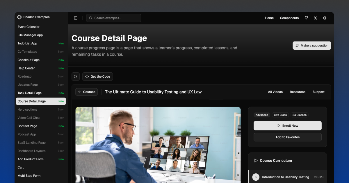 Shadcn UI Examples thumbnail 3