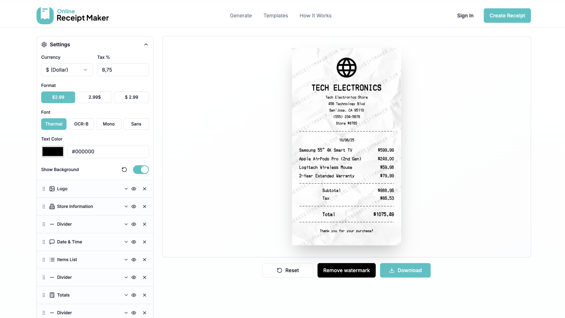 Online Receipt Maker thumbnail 1